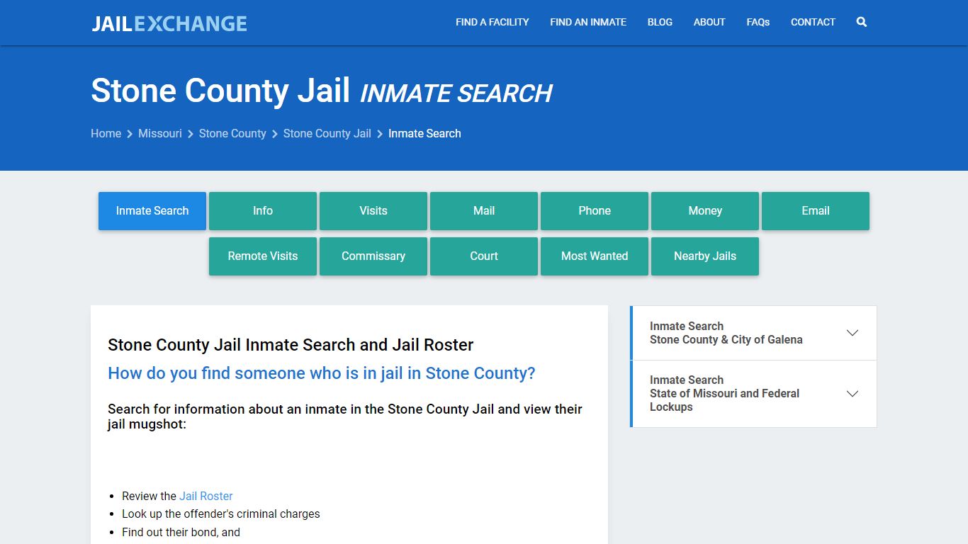 Inmate Search: Roster & Mugshots - Stone County Jail, MO